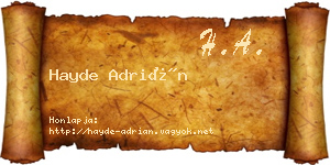 Hayde Adrián névjegykártya